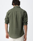 Camisa Efeito Linho - Verde