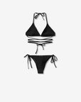 Biquíni Brilho com Tiras Cruzadas - Preto