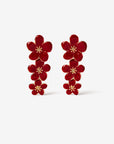 Brincos de Flores Esmaltadas - Vermelho