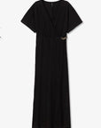 Vestido com Decote em V - Preto