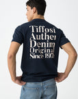 T-shirt com Estampado Traseiro - Marinho