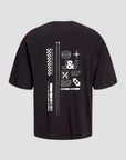 T-shirt com Estampado Traseiro - Preto