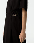 Vestido com Decote em V - Preto