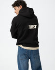 Hoodie com Estampado Traseiro - Preto