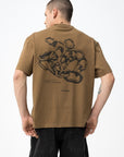 T-shirt com Estampado Traseiro - Camel
