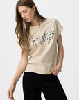 T-shirt Estampada - Bege