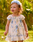 Vestido com Padrão - Azul Claro