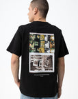 T-shirt com Estampado Traseiro - Preto