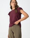 T-shirt Combinada - Bordo