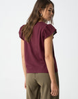 T-shirt Combinada - Bordo
