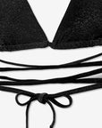 Biquíni Brilho com Tiras Cruzadas - Preto