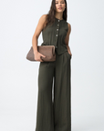 Calças Wide Leg - Verde