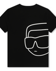 T-shirt com Estampado Traseiro - Preto