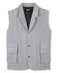 Colete Listado - Cinza
