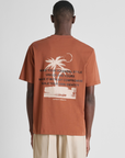 T-shirt com Estampado Traseiro - Telha
