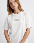 T-shirt com Estampado Traseiro - Crú