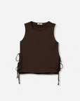 Blusa com Atilhos - Castanho