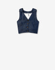 Top Efeito Colete - Azul Médio