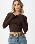 Top de Manga Comprida - Castanho
