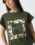 T-shirt com Estampado - Verde Tropa