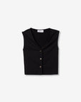 Top com Botões - Preto