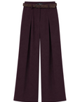 Calças Wide Leg C/ Cinto - Bordo