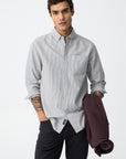 Camisa Regular Fit às Riscas - Marinho