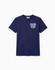 T-shirt com Estampado Traseiro - Azul Médio