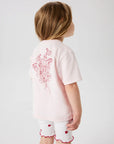 T-shirt com Estampado Traseiro - Rosa