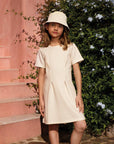 Vestido de Manga Curta - Bege