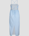 Vestido com Padrão - Azul Claro