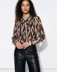 Blusa com Padrão - Castanho