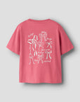 T-shirt com Bordado Traseiro - Rosa
