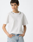 Camiseta con apliques - Blanca