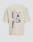 T-shirt com Estampado Traseiro - Bege