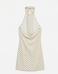 Vestido Curto Polka Dots - Bege