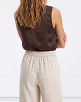 Blusa de Cetim - Castanho