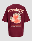 T-shirt com Estampado Traseiro - Bordo
