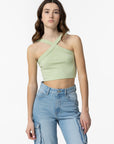 Crop Top Canelado - Verde