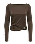 Top com Aplicação - Castanho