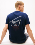 T-shirt com Estampado Traseiro - Marinho