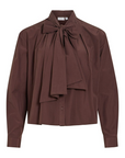 Blusa com Laço - Castanho