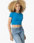 T-shirt Cropped - Azul Claro