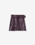 Mini-saia de Pele - Bordo