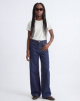 Calças de Ganga Wide Leg - Azul Escuro