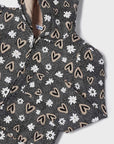 Chándal de 2 piezas para niña con sudadera estampada - Negro