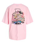T-shirt com Estampado Traseiro - Rosa