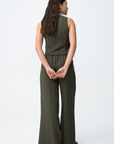 Calças Wide Leg - Verde
