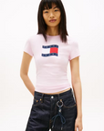 T-shirt com Logo - Rosa