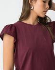 T-shirt Combinada - Bordo